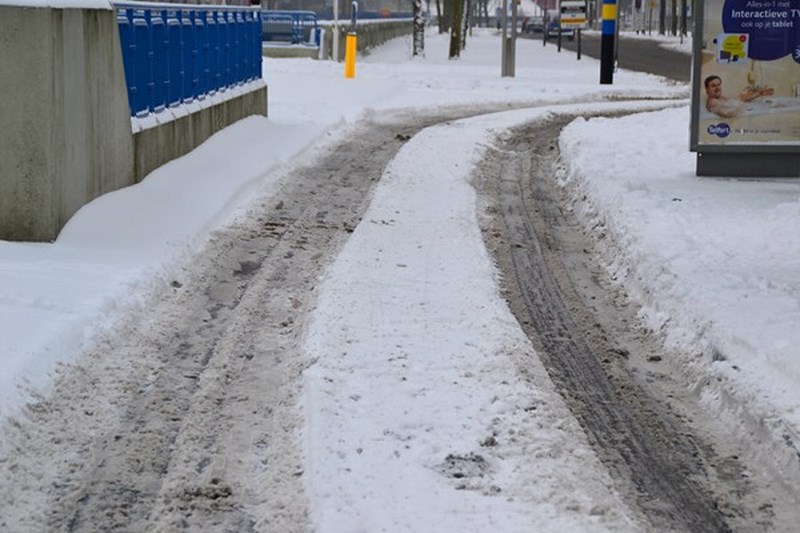 sneeuw op straat