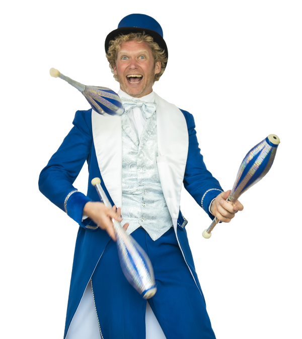 Showman uitgesneden jongleur